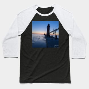 Grand Haven Lighthouse at Sunset Baseball T-Shirt